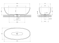Omnires Shell M+ Wanna wolnostojąca 175 x 78 cm Kolor: Biały Mat SHELL175WWBM schemat