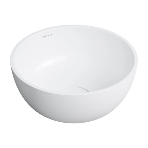 Omnires Shell M+ umywalka nablatowa Ø35 cm Biały Mat SHELL350UNBM