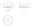 Omnires Shell M+ umywalka nablatowa Ø35 cm Dune Beige Mat SHELL350UNDB schemat