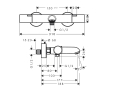 hansgrohe Ecostat Fine bateria wannowa termostatyczna Chrom Połysk 13325000 schemat