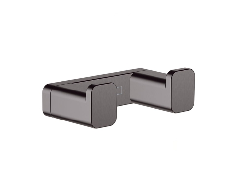 hansgrohe AddStoris haczyk na ręcznik podwójny Czarny Chrom Szczotkowany 41755340