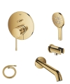 Grohe Essence Cool Sunrise kompletny podtynkowy zestaw wannowy Złoty Połysk