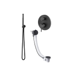 Vema Maira kompletny zestaw wannowy napełnianie przez przelew wannowy 55 cm czarny mat MAIPRZ55