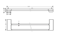 hansgrohe AddStoris Q wieszak 65 cm na ręcznik kąpielowy podwójny Brąz Szczotkowany 4174314schemat