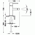 Tres Study Exclusive bateria bidetowa Stal 06212001AC schemat