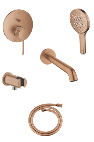 Grohe Essence Brushed Warm Sunset kompletny podtynkowy zestaw wannowy Miedź Szczotkowana