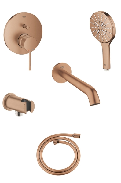 Grohe Essence Brushed Warm Sunset kompletny podtynkowy zestaw wannowy Miedź  Szczotkowana 