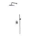 Omnires Y kompletny zestaw prysznicowy podtynkowy z deszczownicą ø 25 cm Szczotkowany Nikiel SYSY35NI