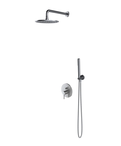 Omnires Y kompletny zestaw prysznicowy podtynkowy z deszczownicą ø 25 cm Szczotkowany Nikiel SYSY35NI