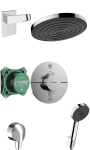 hansgrohe ShowerSelect Comfort S kompletny termostatyczny  zestaw podtynkowy z deszczownicą Pulsify  260 Chrom Połysk 