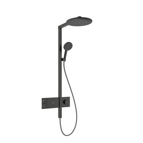 hansgrohe Raindance Alive S Komplet prysznicowy 300 1jet EcoSmart z termostatem ShowerSelect Comfort Czarny Chrom Szczotkowany 24583340