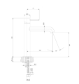Omnires Y bateria umywalkowa 23 cm grafit Y1212CGR schemat