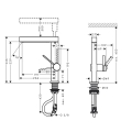 hansgrohe Finoris bateria umywalkowa 230 z wyciąganą wylewką 2jet Chrom Połysk 76063000 schemat