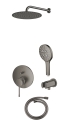 Grohe Essence Brushed Hard Graphite kompletny podtynkowy zestaw prysznicowy z deszczownicą Excellent 25 cm Grafit Szczotkowany