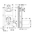hansgrohe iFrame universal Stelaż podtynkowy 1120 do wiszącej miski WC z mocowaniami 01022180 schemat