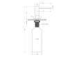Omnires Modern Project dozownik mydła w płynie MP60723B czarny półmat schemat