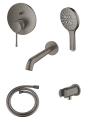 Grohe Essence Brushed Hard Graphite kompletny podtynkowy zestaw wannowy Grafit Szczotkowany