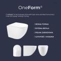 Zestaw Oltens Hamnes OneForm Kort Stille PureRim miska WC wisząca z powłoką SmartClean z deską wolnoopadającą biały połysk 42554000
