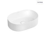 Oltens Lom Thin umywalka 45x30 cm nablatowa z powłoką SmartClean biała 40827000