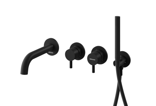 KOHLMAN Axel Black podtynkowy zestaw wannowy z wylewką wannową QW260AB230 Czarny Mat