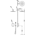 Tres zestaw natryskowy z baterią termostatyczną podtynkową Therm-Box 28135004NM Czarny Mat deszczownica okrągła 30 cm schemat