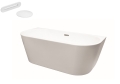 Besco VICA New wolnostojąca przyścienna wanna akrylowa 160x80 cm + przelew szczelinowy BIAŁY