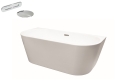 Besco VICA New wolnostojąca przyścienna wanna akrylowa 160x80 cm + przelew szczelinowy CHROM Połysk