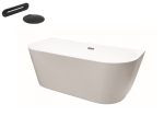 Besco VICA New wolnostojąca przyścienna wanna akrylowa 150x80 cm + przelew wannowy CZARNY Mat + dostawa gratis !