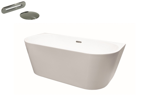 Besco VICA New wolnostojąca przyścienna wanna akrylowa 170x80 cm + przelew szczelinowy  GUN Metal  + dostawa gratis !   