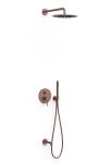 Tres Study Exclusive Zestaw wannowo-natryskowy z baterią podtynkową 3 drożną Rapid-Box  Volcanic miedź 26237302VO