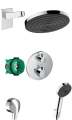 hansgrohe Ecostat S kompletny termostatyczny zestaw prysznicowy z deszczownicą Pulsify 260 Chrom Połysk