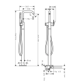 hansgrohe Tecturis S wolnostojąca bateria wannowa 73440000 Chrom Połysk schemat