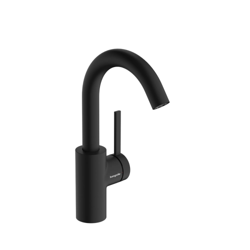 hansgrohe Zesis S 210 CoolStart bateria umywalkowa wysoka z obrotową wylewką i kompletem odpływowym Push-Open 74742670 Czarny Matowy