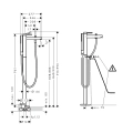 hansgrohe Zesis S bateria wannowa wolnostojąca 74445670 Czarny Matowy schemat
