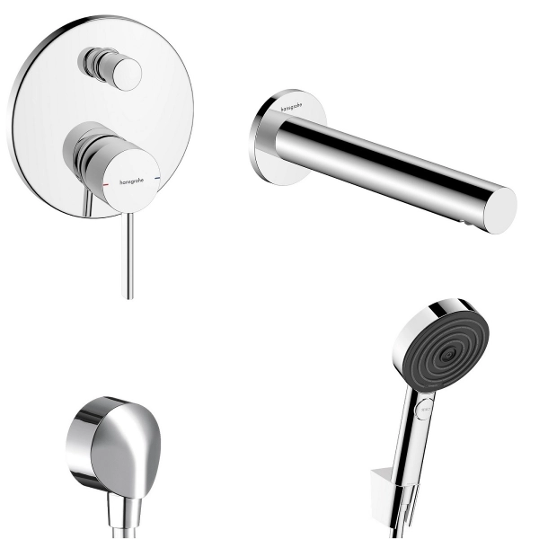 hansgrohe Zesis S kompletny wannowy zestaw podtynkowy z wylewką wannową  18 cm Chrom Połysk 