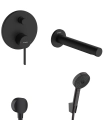 hansgrohe Zesis S kompletny wannowy zestaw podtynkowy z wylewką wannową 18 cm czarny mat