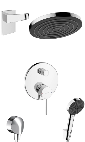 hansgrohe Zesis S kompletny prysznicowy zestaw podtynkowy z deszczownicą Pulsify 260 1jet Chrom Połysk