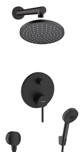 hansgrohe Zesis S kompletny prysznicowy zestaw podtynkowy z deszczownicą Blend 200 1jet Czarny Matowy