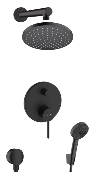 hansgrohe Zesis S kompletny prysznicowy zestaw podtynkowy z deszczownicą  Blend 200 1jet Czarny Matowy