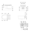 LavaPura Element S Miska wisząca WC z funkcją bidetu AquaHelix Flush, SmartClean, HygieneEffect 63021450 rysunki techniczne