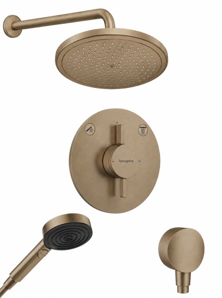 hansgrohe DuoTurn S kompletny prysznicowy zestaw podtynkowy z deszczownicą Croma 280 Brąz Szczotkowany 