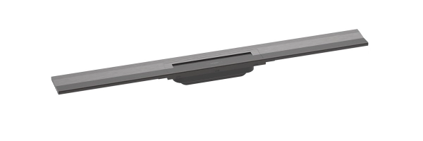 hansgrohe RainDrain Flex element zewnętrzny odpływu 900 z możliwością przycięcia i do montażu w podłodze przy ścianie Czarny Chrom Szczotkowany   