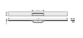 hansgrohe RainDrain Flex element zewnętrzny odpływu 1200 z możliwością przycięcia i do montażu w podłodze przy ścianie Czarny Chrom Szczotkowany schemat