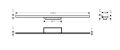 hansgrohe RainDrain Minimalistic element zewnętrzny odpływu 1000 , montaż przyścienny Stal szlachetna 56222000 schemat