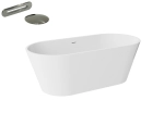 Besco Deeva wolnostojąca wanna akrylowa 150x75 cm + przelew wannowy Gun metal + dostawa gratis !  
