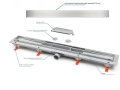 JomoTech Exclusive 40 Flis odpływ liniowy 75 cm Stal Szczotkowana odwracany ruszt 175-30750400-32 elementy składowe