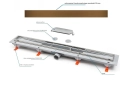 JomoTech Exclusive 40 Flis odpływ liniowy 75 cm Miedź Szczotkowana odwracany ruszt 175-30750400-34szczegóły