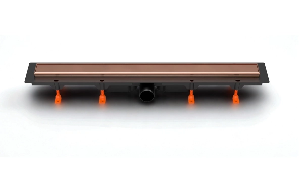 JomoTech Exclusive 40  Flis odpływ liniowy 85 cm Miedź Szczotkowana odwracany ruszt 175-30850400-34