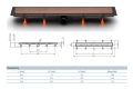 JomoTech Exclusive 40 Flis odpływ liniowy 85 cm Miedź Szczotkowana odwracany ruszt 175-30850400-34 schemat