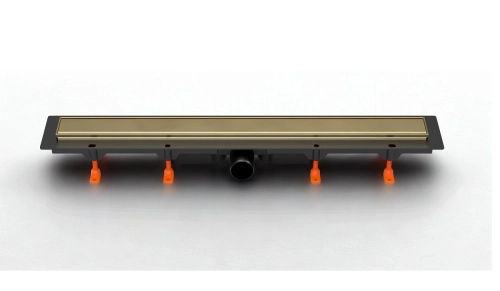 JomoTech Exclusive 40  Flis odpływ liniowy 75 cm Złoty Szczotkowany odwracany ruszt 175-30750400-67